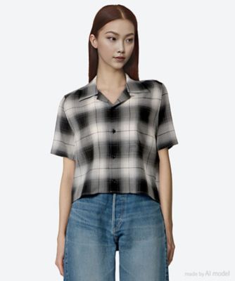 ＜HYKE (Women)＞Ｔ／Ｗ　ＯＭＢＲＥ　ＣＨＥＣＫ　ＳＨＩＲＴ　２５ＳＳ／１５２３５