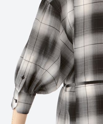 T／W OMBRE CHECK BALLOON SLEEVE