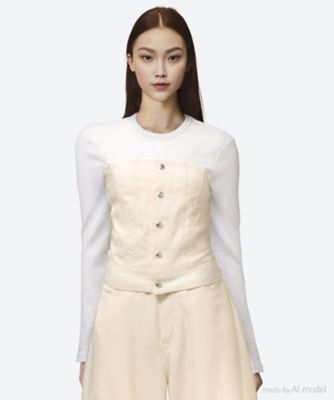 ＜HYKE (Women)＞ＯＸＦＯＲＤ　ＳＴＲＡＰＬＥＳＳ　ＴＯＰ　２５ＳＳ／１７５０２