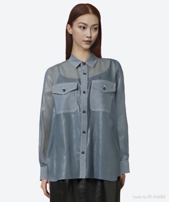 HYKE (Women)/ハイク ＳＨＥＥＲ　ＣＨＡＭＢＲＡＹ　ＳＨＩＲＴ　２５ＳＳ／１５２３７