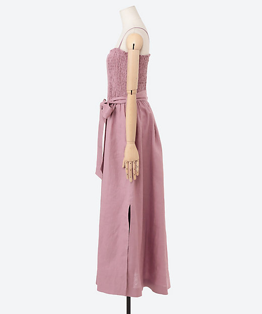 LINEN SHIRRED DRESS 16234 | HYKE LINEN SHIRRED DRESS 16234 | HYKE