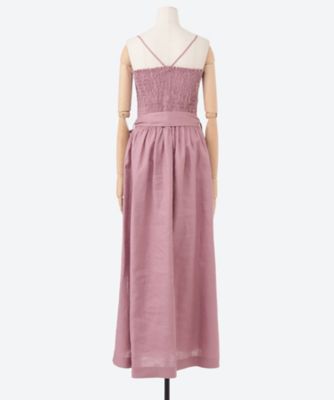 LINEN SHIRRED DRESS 16234 | HYKE