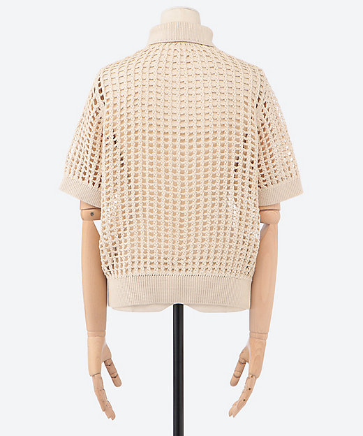 CROCHETED POLO SWEATER 25SS CROCHETED POLO SWEATER 25SS