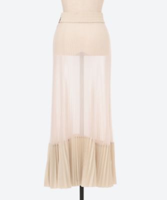 CHIEKO+ organdy maxi skirt ベージュスカート38 新品 organdy frills skirt pants – BUNNY APARTMENT