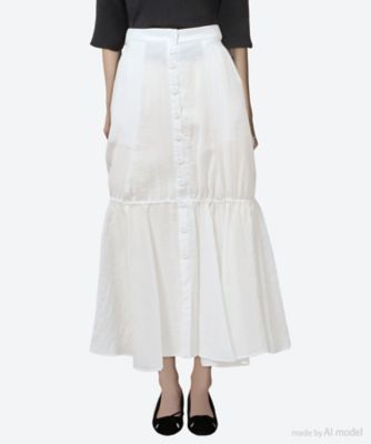 ＜AKIRANAKA (Women)＞Ｄａｌｉｌａ　ｇａｔｈｅｒｅｄ　ｈｅｍ　ｓｋｉｒｔ　ＷＨ　　ＡＲ２５１４―ＷＨ