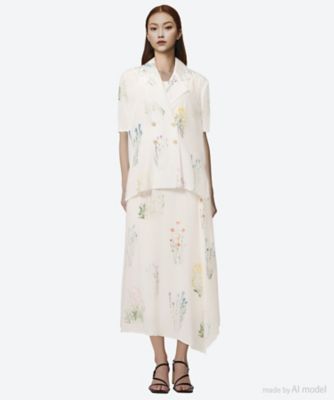 ANEI アーネイ/22AW 異素材切替え アシンメトリーシャツ ホワイト 3 ANEI - 【ラスト1点】Side Slit Haori Coat W/C/サイドスリット
