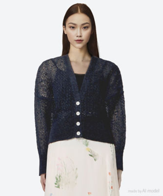 アキラナカ　カーディガン Greer melange knit cardigan BK