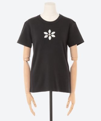 【関税込み】Meryll Rogge ホワイト フローラル Tシャツ Meryll Rogge（メリル ロッゲ）の「MOVER'S FITTED T-SHIRT（T