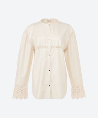 ＜babaco (Women)＞Ｆａｕｘ　Ｌｅａｔｈｅｒ／Ｃｒｏｃｈｅｔ　Ｓｈｉｒｔ　ＢＡ０１―ＦＫ１