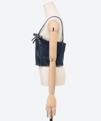Ｃｒｉｎｋｌｅｄ　Ｆｕｔｕｒｅ　Ｄｅｎｉｍ　Ｓｔｒａｐ　Ｔｏｐ　Ｊ１５９２
