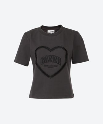 GANNI (Women)/ガニー Ｈｅａｖｙ　Ｃｏｔｔｏｎ　Ｈｅａｒｔ　Ｔ４１７８