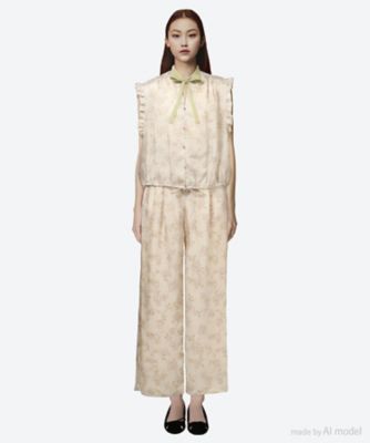 ブラウス　５ｒｏｏｍｓ　ｆｌｏｗｅｒ　ｃｕｐｒａ　ｐｒｉｎｔ　ｂｌｏｕｓｅ　０３６５４