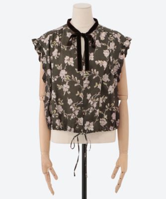 ブラウス　５ｒｏｏｍｓ　ｆｌｏｗｅｒ　ｃｕｐｒａ　ｐｒｉｎｔ　ｂｌｏｕｓｅ　０３６５４