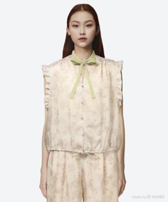 leur logette (Women)/ルール ロジェット ブラウス　５ｒｏｏｍｓ　ｆｌｏｗｅｒ　ｃｕｐｒａ　ｐｒｉｎｔ　ｂｌｏｕｓｅ　０３６５４