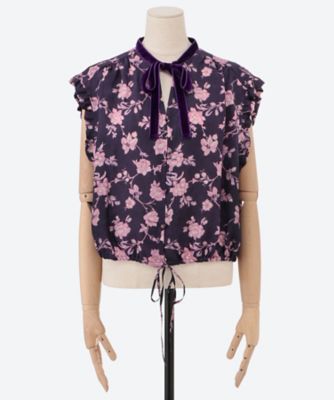 ブラウス　５ｒｏｏｍｓ　ｆｌｏｗｅｒ　ｃｕｐｒａ　ｐｒｉｎｔ　ｂｌｏｕｓｅ　０３６５４