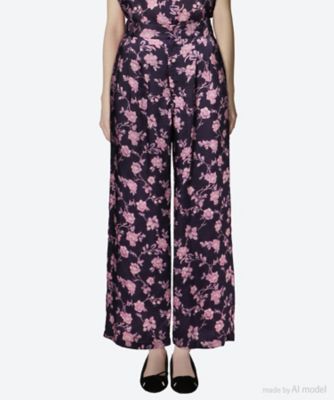 leur logette (Women)/ルール ロジェット パンツ　６ｒｏｏｍｓ　ｆｌｏｗｅｒ　ｃｕｐｒａ　ｐｒｉｎｔ　ｐａｎｔｓ　０５４１４