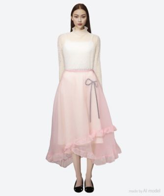 スカート　７ｍｏｓａｉｃ　ｏｒｇａｎｄｙ　ｓｋｉｒｔ　０４４７２