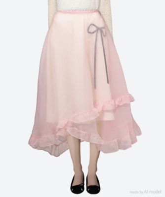leur logette (Women)/ルール ロジェット スカート　７ｍｏｓａｉｃ　ｏｒｇａｎｄｙ　ｓｋｉｒｔ　０４４７２