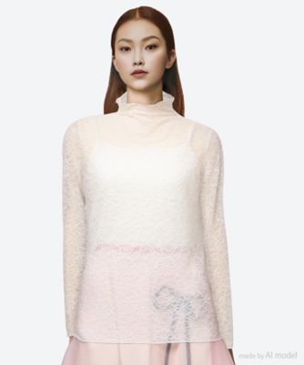 leur logette (Women)/ルール ロジェット カットソー　９ｓｔｒｅｔｃｈ　ｌａｃｅ　ｔｏｐ　１０２０３