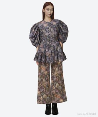 ブラウス　２２ｆｏｒｅｓｔ　ｆｌｏｗｅｒ　ｃｏｔｔｏｎ　ｐｒｉｎｔ　ｂｌｏｕｓｅ　０３６５５