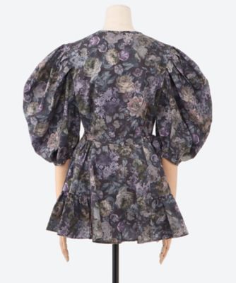 ブラウス　２２ｆｏｒｅｓｔ　ｆｌｏｗｅｒ　ｃｏｔｔｏｎ　ｐｒｉｎｔ　ｂｌｏｕｓｅ　０３６５５
