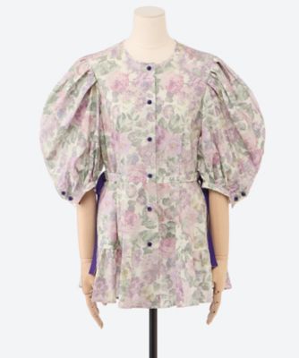 ブラウス　２２ｆｏｒｅｓｔ　ｆｌｏｗｅｒ　ｃｏｔｔｏｎ　ｐｒｉｎｔ　ｂｌｏｕｓｅ　０３６５５