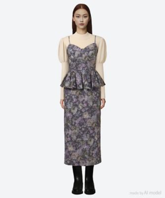 ＜leur logette (Women)＞ドレス　２３ｆｏｒｅｓｔ　ｆｌｏｗｅｒ　ｃｏｔｔｏｎ　ｐｒｉｎｔ　ｄｒｅｓｓ　０６６８３