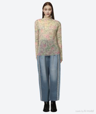 カットソー　３３ｆｏｒｅｓｔ　ｆｌｏｗｅｒ　ｔｕｌｌｅ　ｐｒｉｎｔ　ｔｏｐ　１０２０１