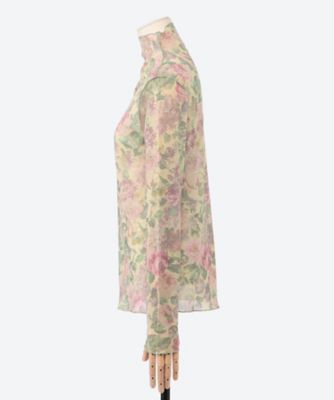 カットソー　３３ｆｏｒｅｓｔ　ｆｌｏｗｅｒ　ｔｕｌｌｅ　ｐｒｉｎｔ　ｔｏｐ　１０２０１