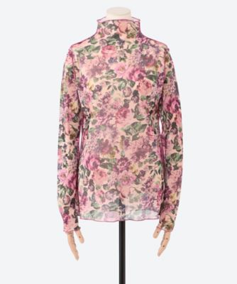 カットソー　３３ｆｏｒｅｓｔ　ｆｌｏｗｅｒ　ｔｕｌｌｅ　ｐｒｉｎｔ　ｔｏｐ　１０２０１