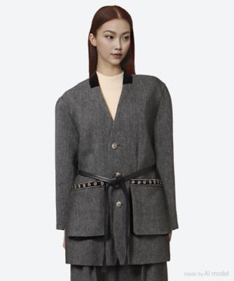 ＜leur logette (Women)＞ジャケット　３９ｃｌａｓｓｙ　ｗｏｏｌ　ｊａｃｋｅｔ　０２３８７