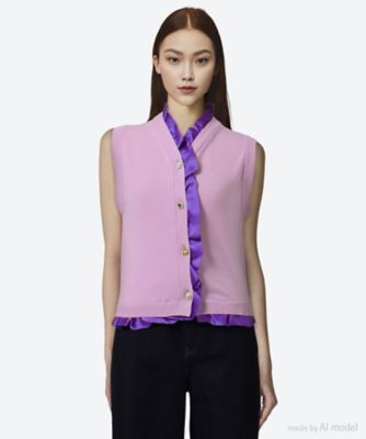 ＜leur logette (Women)＞ベスト　４６ｃａｓｈｍｅｒｅ　ｓｔｒｅｔｃｈ　ｖｅｓｔ　２０５３６