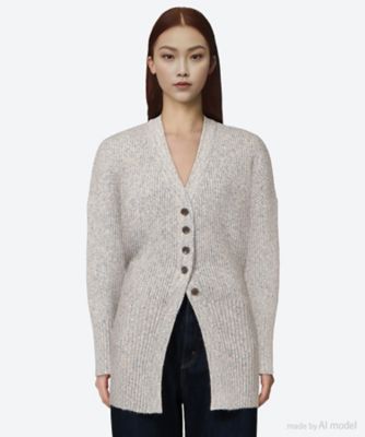＜AKIRANAKA (Women)＞Ｇｒｅｅｒ　ｍｅｌａｎｇｅ　ｋｎｉｔ　ｃａｒｄｉｇａｎ　ＧＹ　ＡＰ２５０３―ＧＹ