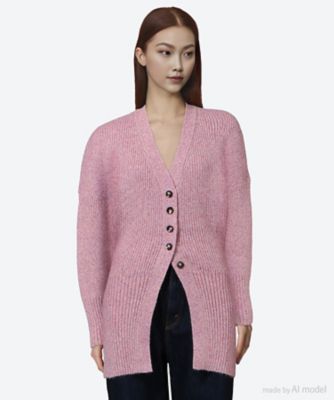 ＜AKIRANAKA (Women)＞Ｇｒｅｅｒ　ｍｅｌａｎｇｅ　ｋｎｉｔ　ｃａｒｄｉｇａｎ　ＰＫ　ＡＰ２５０３―ＰＫ
