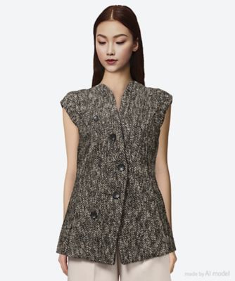 ＜AKIRANAKA (Women)＞Ｓｅｓｉｌｉａ　ｔｗｅｅｄ　ｊａｃｋｅｔ　ＢＫＷＨ　ＡＰ２５１６―ＢＫＷＨ