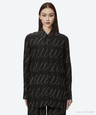 ＜AKIRANAKA (Women)＞Ｐ４１Ｑｕａｒｔｅｔ　ｓｈｉｒｔ　ＢＫ　ＡＰ２５３２―ＢＫ