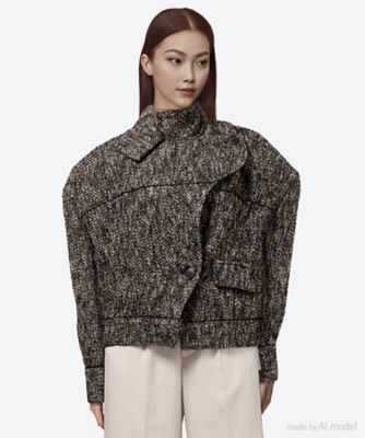 ＜AKIRANAKA (Women)＞Ｒｏｓａｎｎａ　ｔｗｅｅｄ　ｂｌｏｕｓｏｎ　ＢＫ　ＡＰ２５４８―ＢＫ