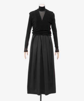 Claire wrap waist dress BK | AKIRANAKA