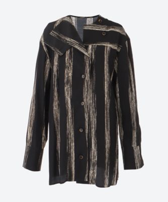 AKIRANAKA (Women)/アキラナカ Stitch stripe shirt BK AW2527―BK BLACK トップス【三越伊勢丹/公式】