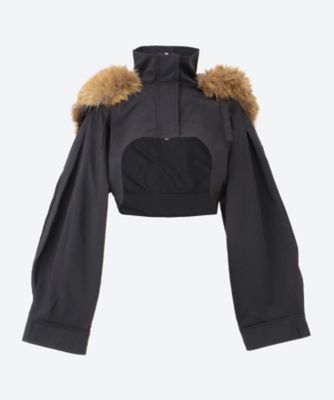 ＜GANNI (Women)＞Ｍ１６Ｒｉｐｓｔｏｐ　Ｔｒｉ－Ｌａｙｅｒ　Ｃｒｏｐｐｅｄ　Ｊａｃｋｅｔ　Ｗ０９０８