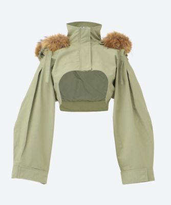 ＜GANNI (Women)＞Ｍ１７Ｒｉｐｓｔｏｐ　Ｔｒｉ－Ｌａｙｅｒ　Ｃｒｏｐｐｅｄ　Ｊａｃｋｅｔ　Ｗ１０４１
