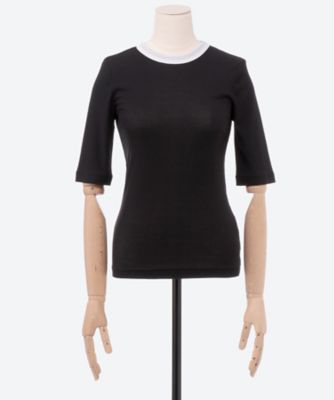 ぽっこBackSatinN/SP/O茶色トップス Twisted Cotton Half Sleeve T