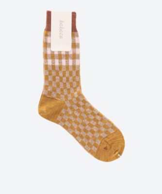 ＜babaco (Women)＞Ｊａｃｑｕａｒｄ　Ｃｈｅｃｋ　Ｓｏｃｋｓ　ＢＡ０２―ＢＮ６４