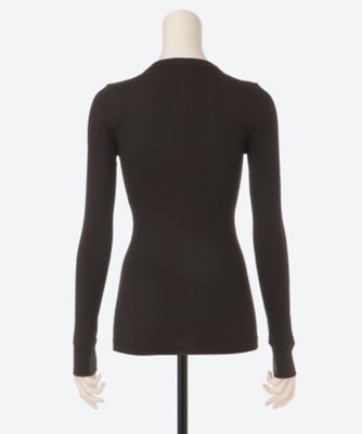 美品　HYKE カットソー　黒 THERMAL SHIRT／BIG FIT 12394 | HYKE