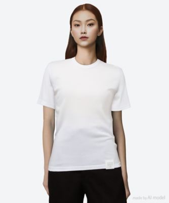 HYKE SHORT-SLV TEE ホワイト Tシャツ 半袖 白 1 新品 HYKE ハイク SHORT-SLV TEE ショートスリーブ Tシャツ リブ