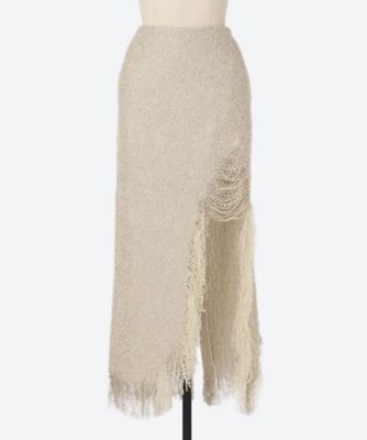 ＜KANAKO SAKAI (Women)＞スカート　ＤＩＳＴＲＥＳＳＥＤ　ＬＡＭＥ　ＴＷＥＥＤ　ＳＫＩＲＴ　ＫＳ２５０２０７１