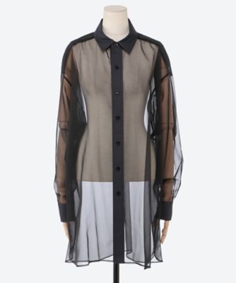 【送料無料】HYKE (Women)/ハイク OXFORD SHIRT WITH SHEER DETAILING 15248 01BLACK トップス【三越伊勢丹/公式】