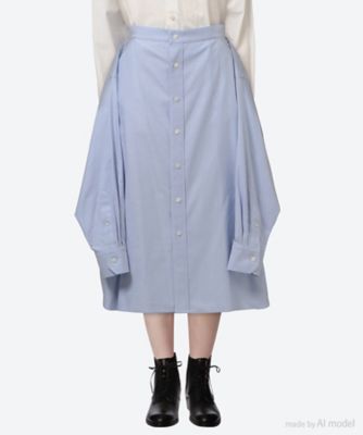＜HYKE (Women)＞【送料無料】ＯＸＦＯＲＤ　ＳＨＩＲＴ　ＩＮＳＰＩＲＥＤ　ＳＫＩＲＴ　１４１６７