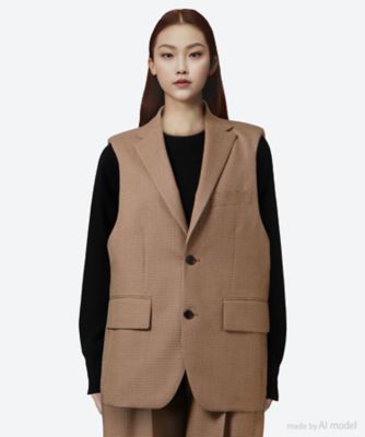 ＜HYKE (Women)＞ＨＯＵＮＤＳＴＯＯＴＨ　ＳＬＥＥＶＥＬＥＳＳ　ＢＬＡＺＥＲ　１７５１８