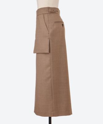 HOUNDSTOOTH MIDI SKIRT 25FW